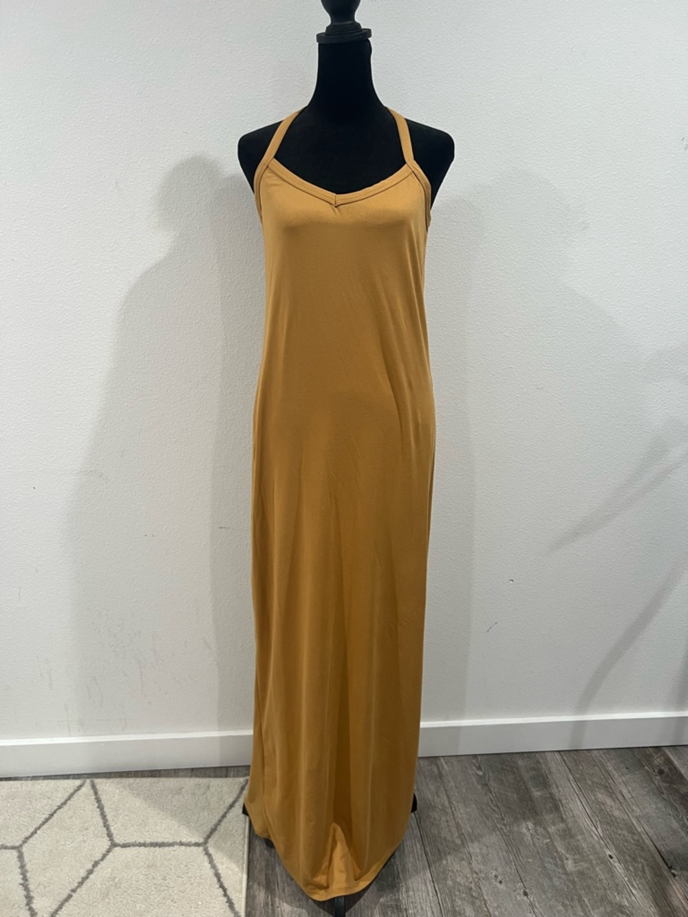 Camel Color - Racerback Maxi Dress | Minimal Slip Dress | Size L | Capella